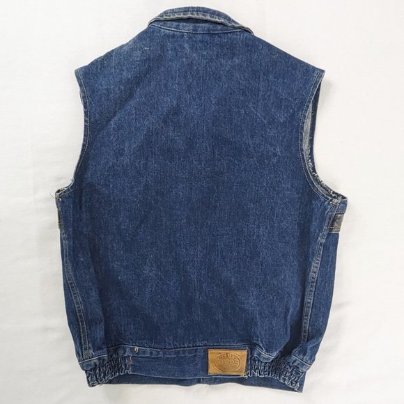 VTG Denim Zip Up Stonewash Detail Front Pocket Vest Jacket - Picture 4 of 7
